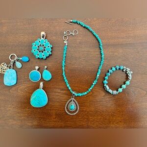 Lot of Turquoise jewelry. Very nice!